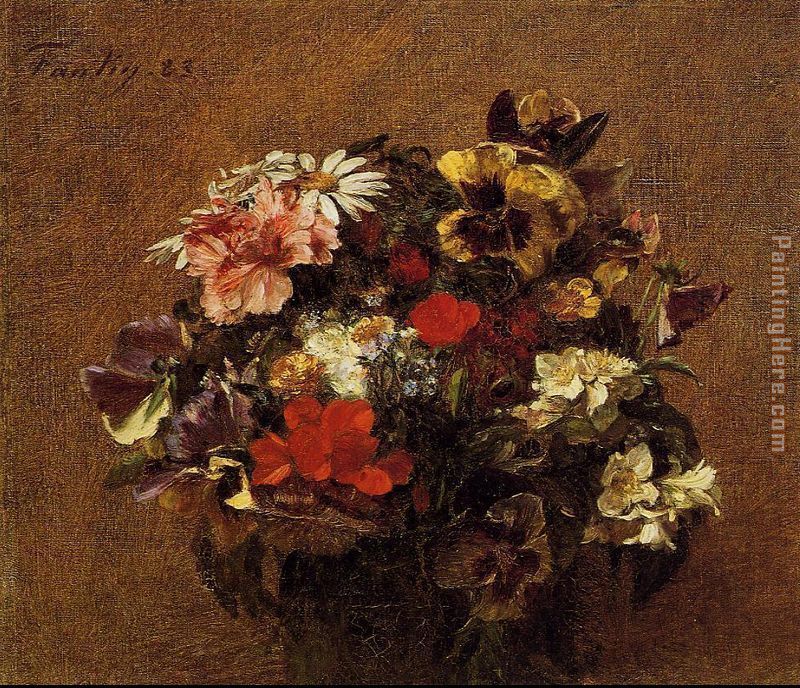 Bouquet of Flowers Pansies painting - Henri Fantin-Latour Bouquet of Flowers Pansies art painting